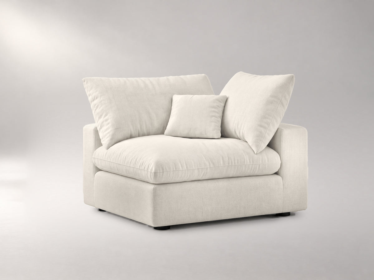 Modular Corner Chair in Ivory, left view | Garelli