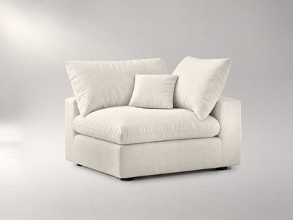 Modular Corner Chair in Ivory, left view | Garelli