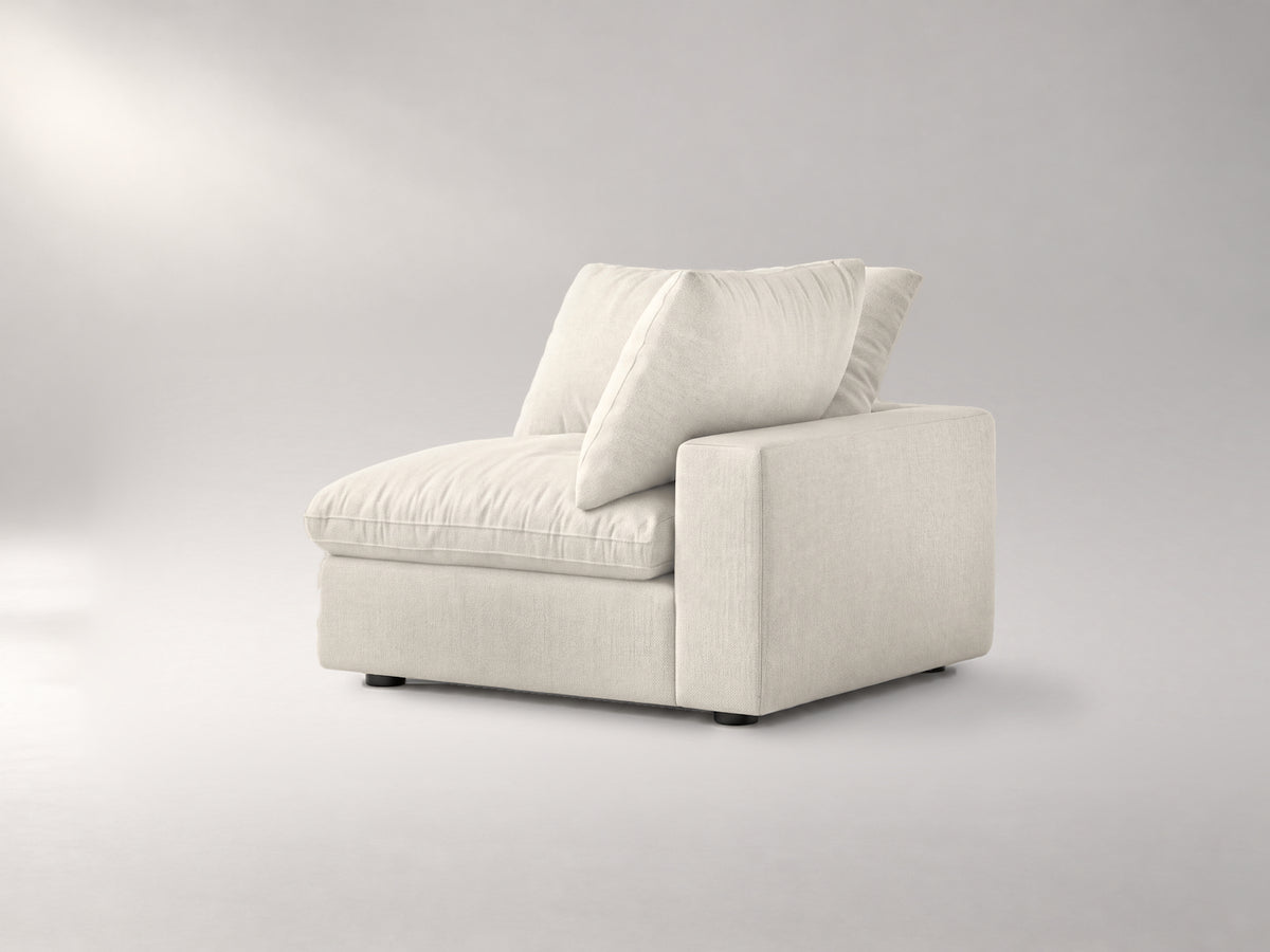 Modular Corner Chair in Ivory, right view | Garelli