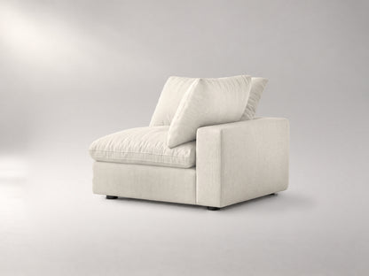Modular Corner Chair in Ivory, right view | Garelli