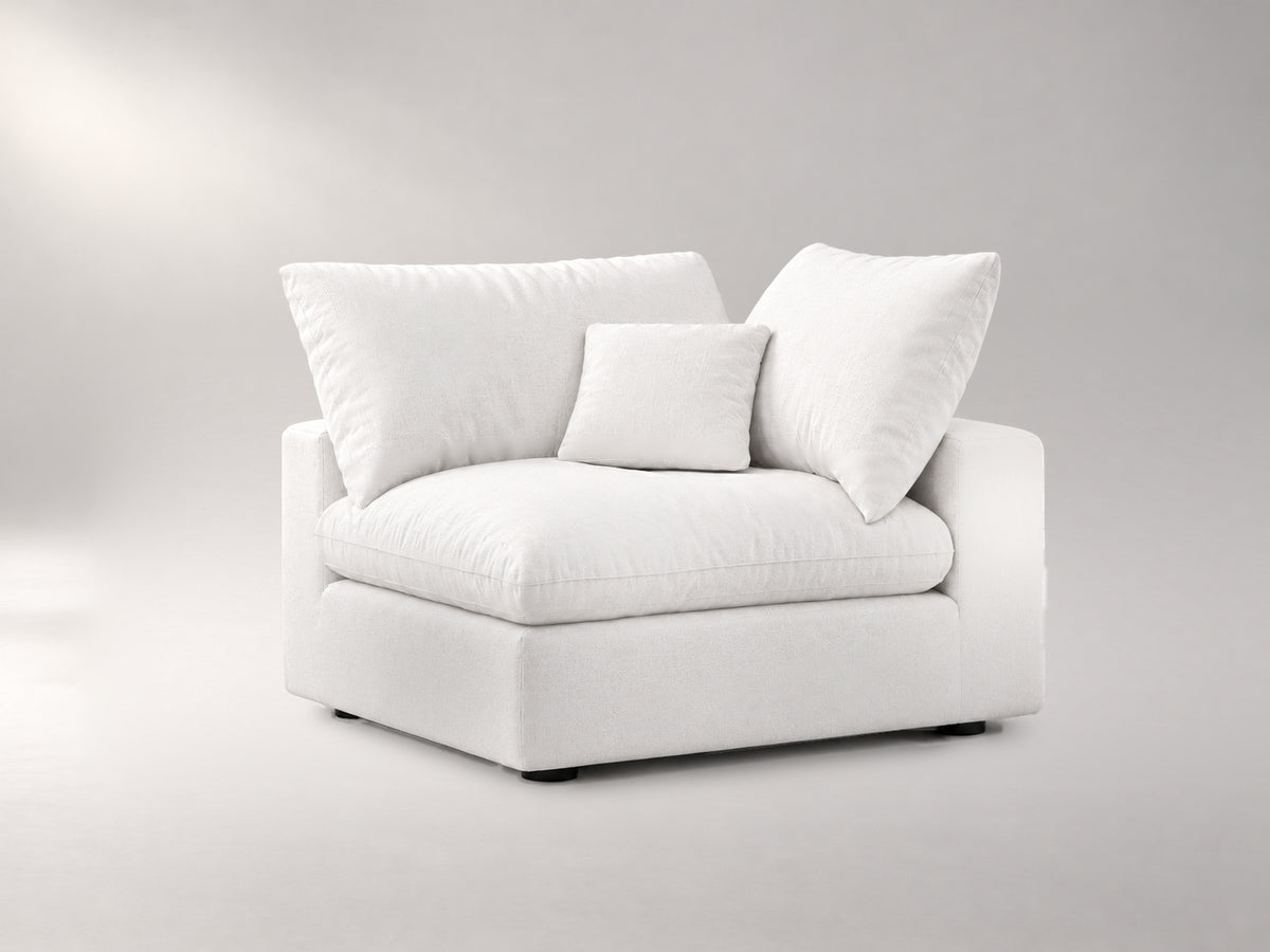 Modular Corner Chair in Off-White, left view | Garelli