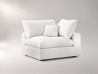 Modular Corner Chair in Off-White, left view | Garelli