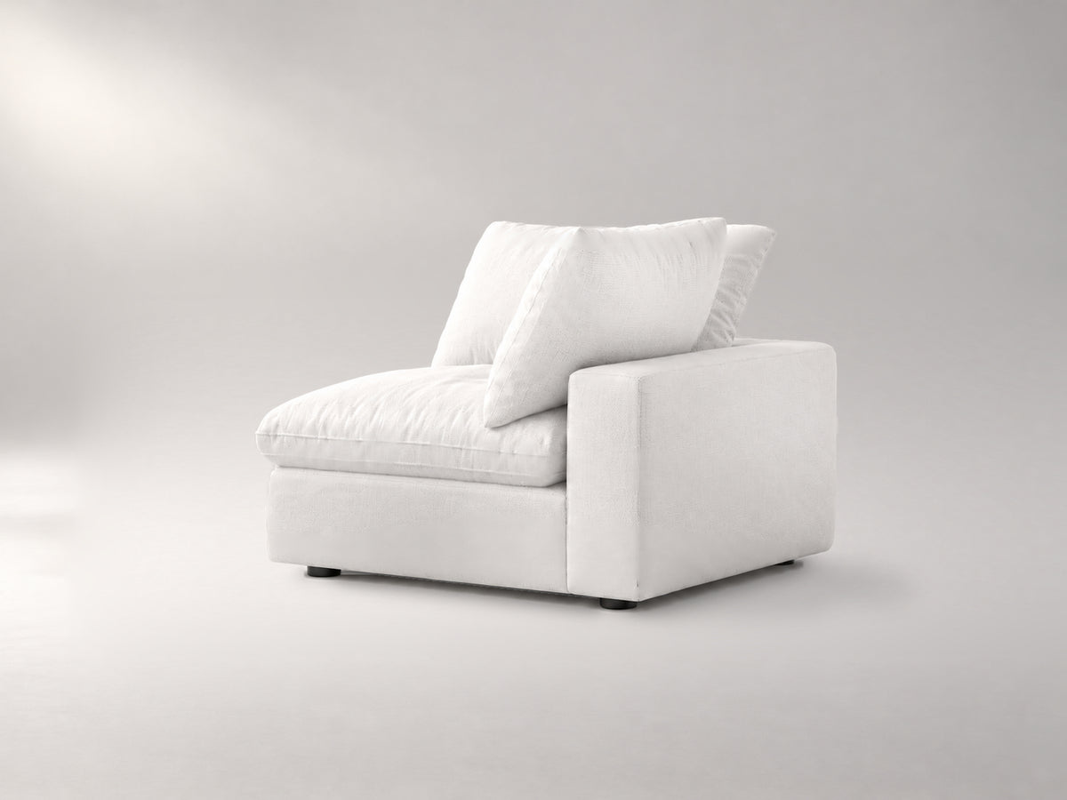Modular Corner Chair in Off-White, right view | Garelli