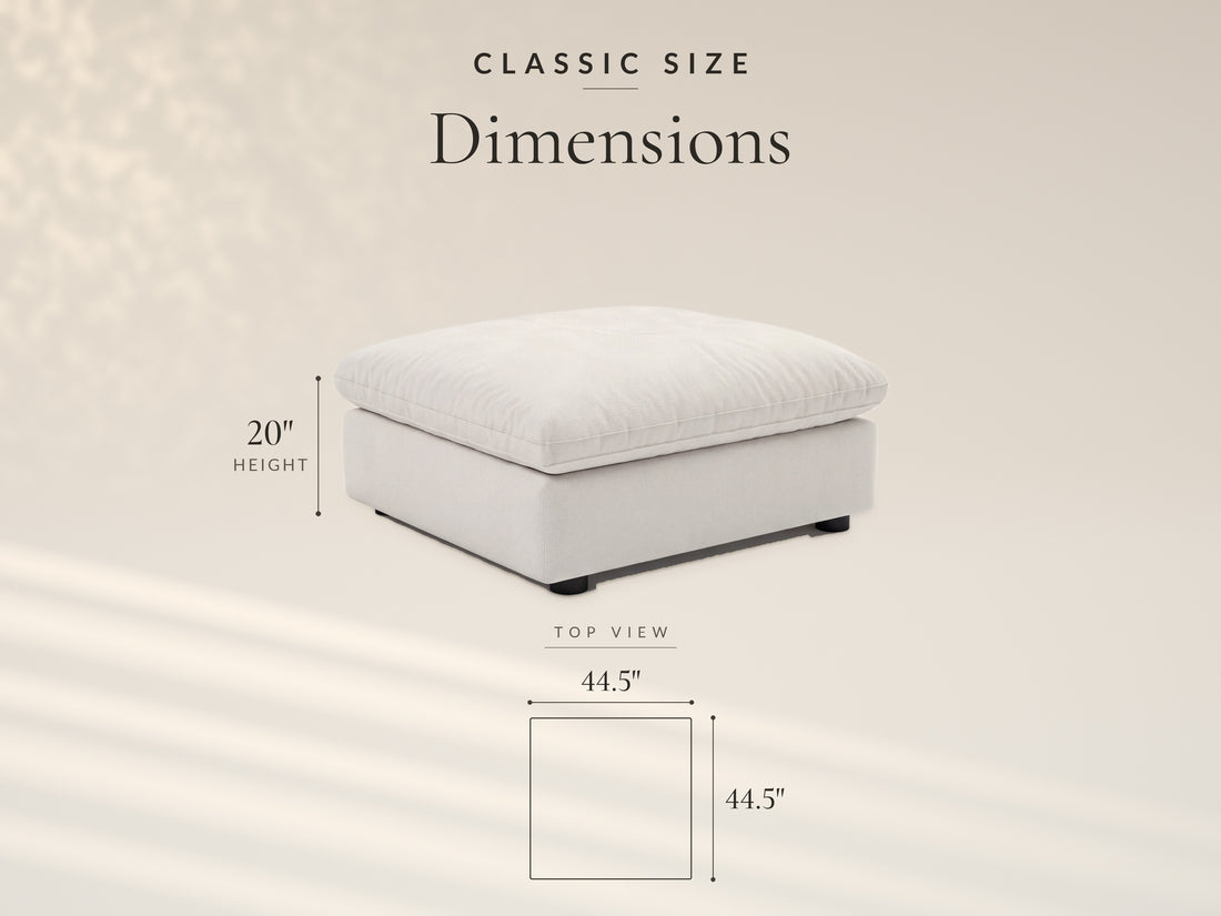 Modular Ottoman, Classic size dimensions