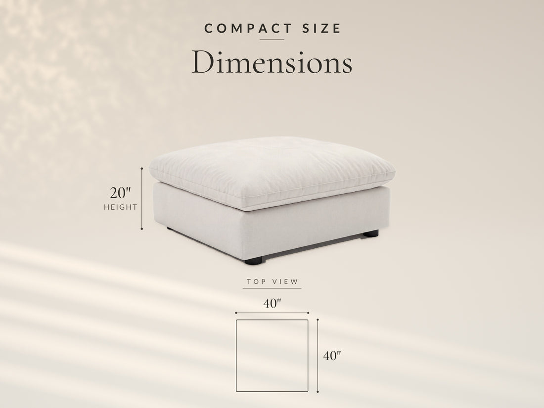 Modular Ottoman, Compact size dimensions