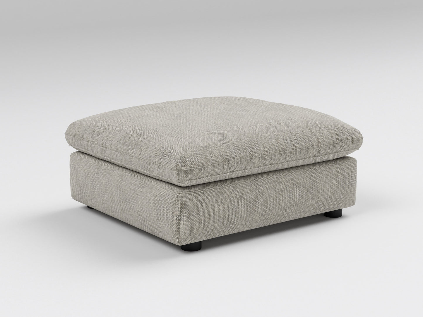 Gray Ottoman – Left Side Angle – Modular Sofa Section