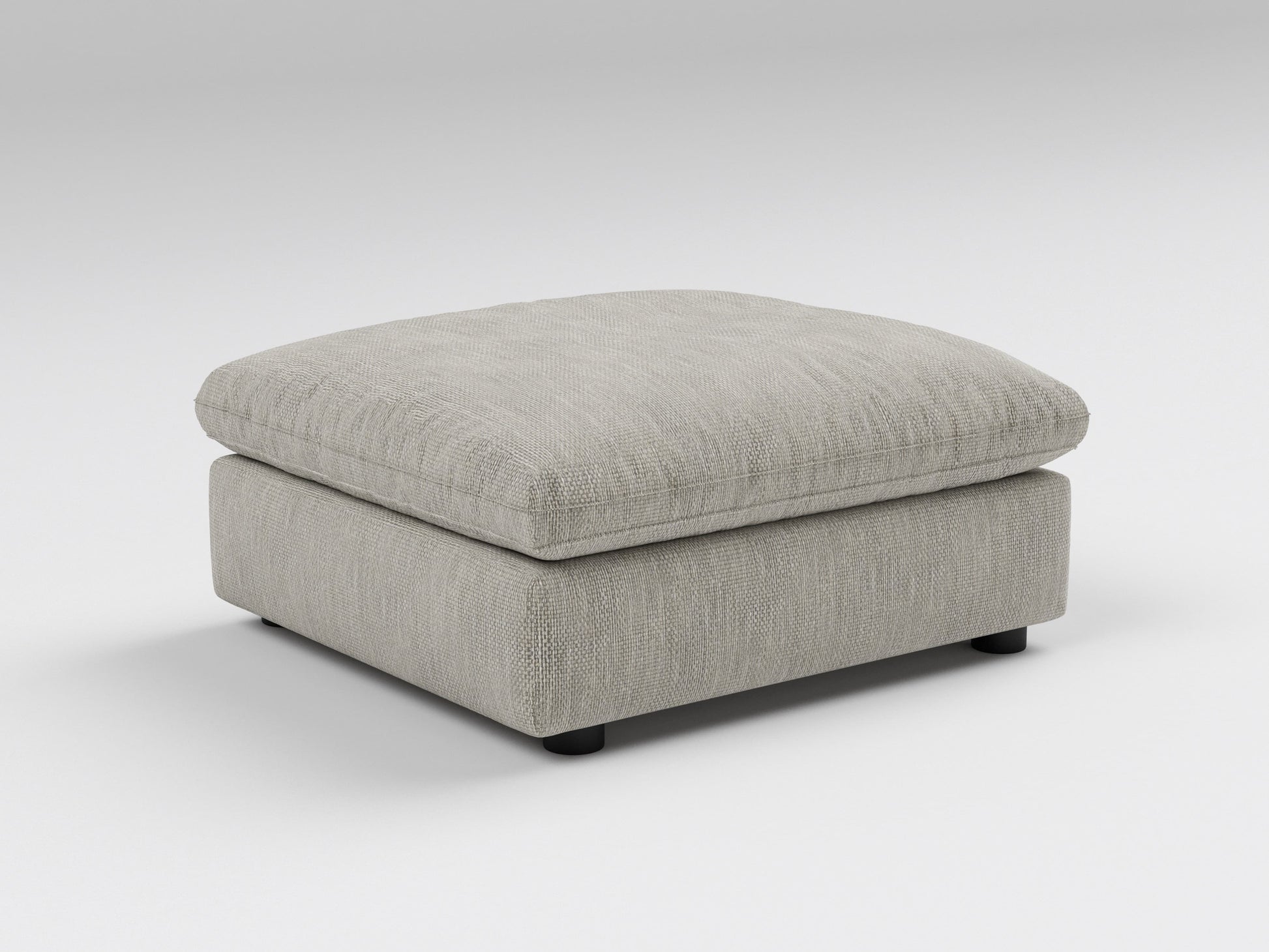 Gray Ottoman – Left Side Angle – Modular Sofa Section