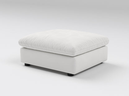 Off-White Ottoman – Right Side Angle – Modular Sofa Piece
