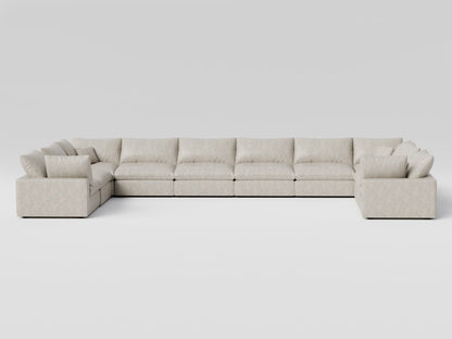 Oversized Gray Modular Sectional – 10-Piece U-Shaped Layout – Deep and Comfortable Seating