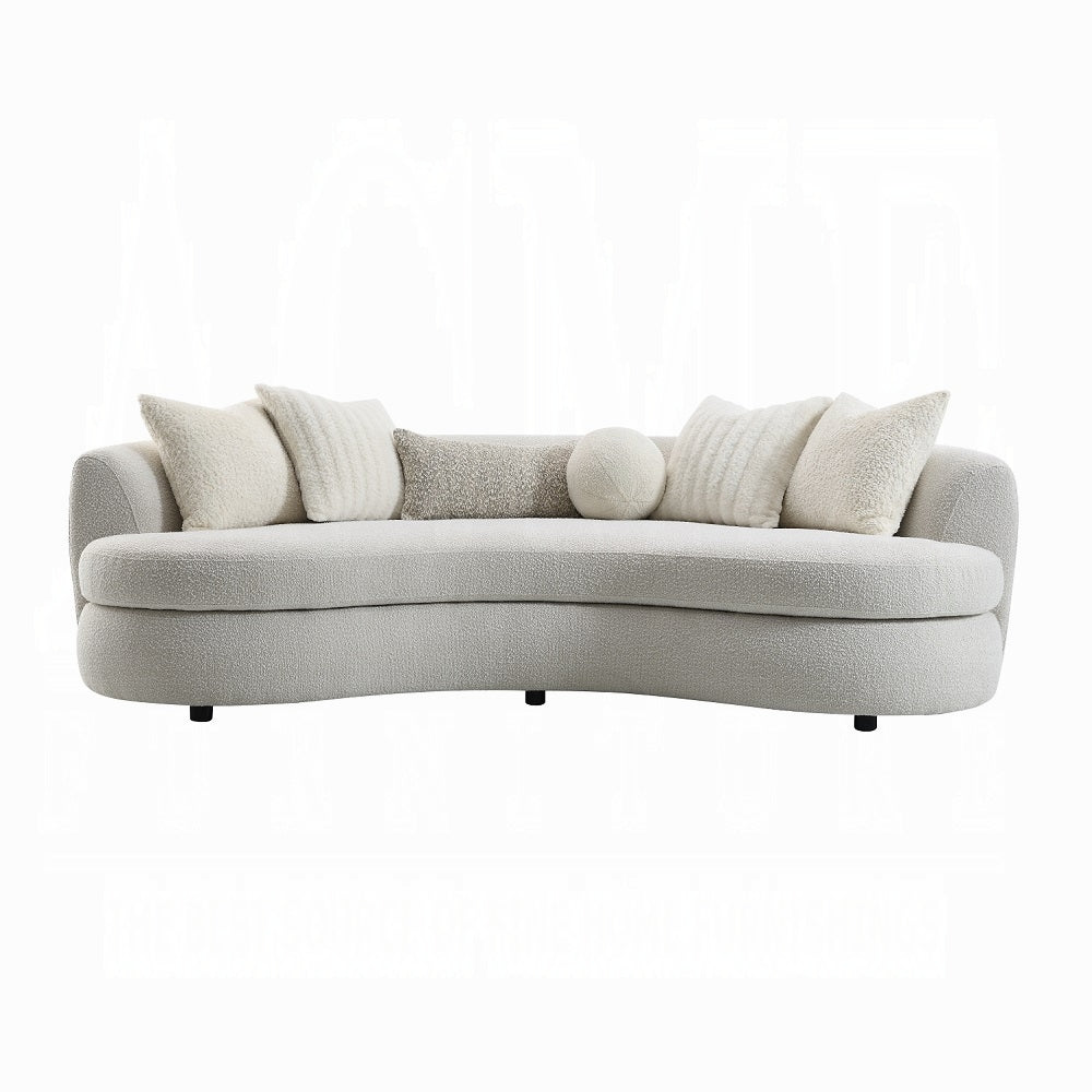 Boucle curved sofa