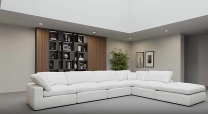 Animated video showing Garelli Modular Sofa rendering – sections added and removed to demonstrate flexible layout options.